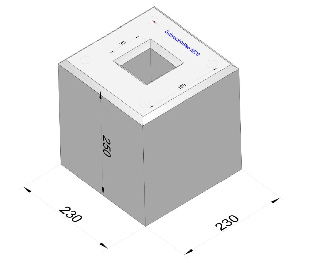 Fondazione in calcestruzzo pronta specificatamente adatta per Original Easee Base 1-Way, 2-Way, 4-Way (90322)