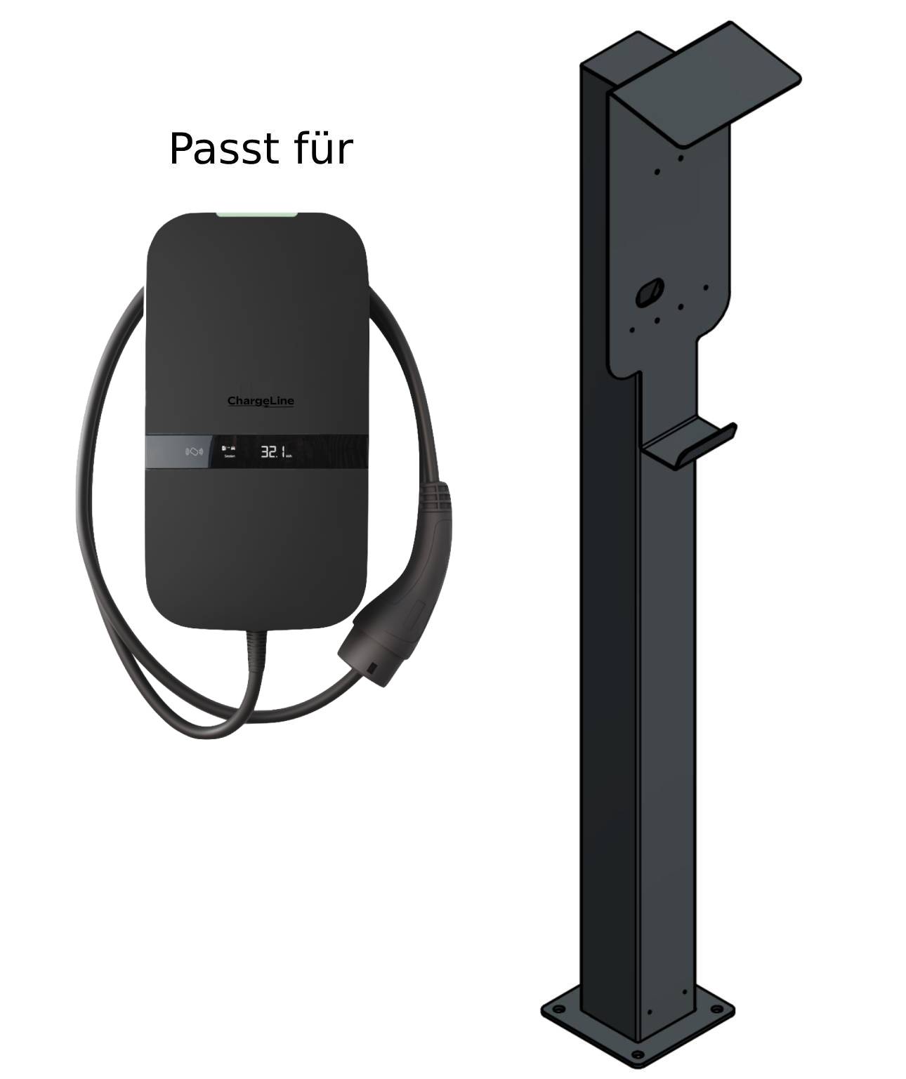 Stazione di ricarica per Mercedes Benz ECE Wallbox con tetto | stare in piedi | Stai in piedi | stele | base