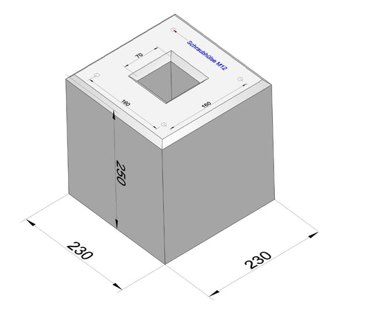 Fondazione in calcestruzzo pronta specificatamente adatta per Original Easee Base 1-Way, 2-Way, 4-Way (90322)
