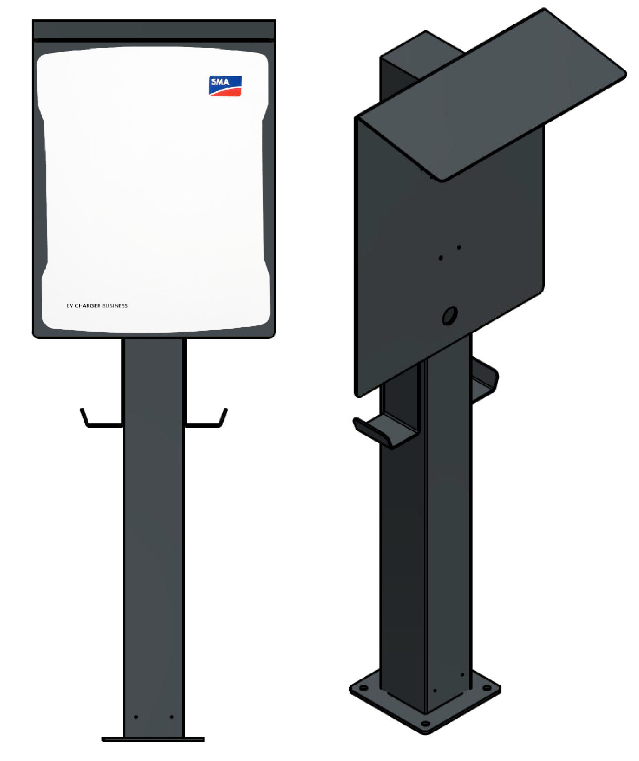 Stazione di ricarica per SMA EV Charger Wallbox con tetto | stare in piedi | Stai in piedi | stele | base