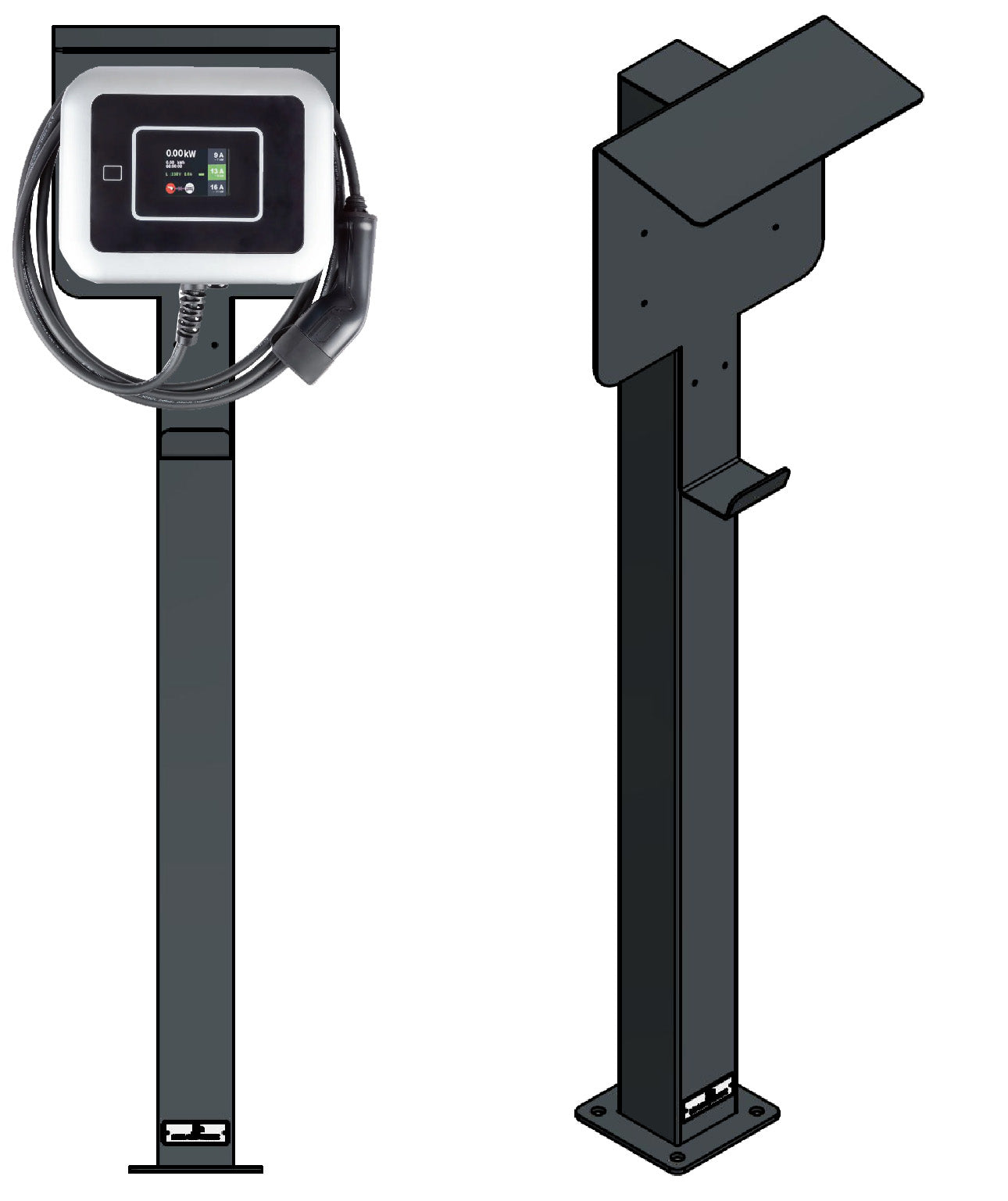 Stazione di ricarica per Easee Wallbox con tetto | stare in piedi | Stai in piedi | stele | base
