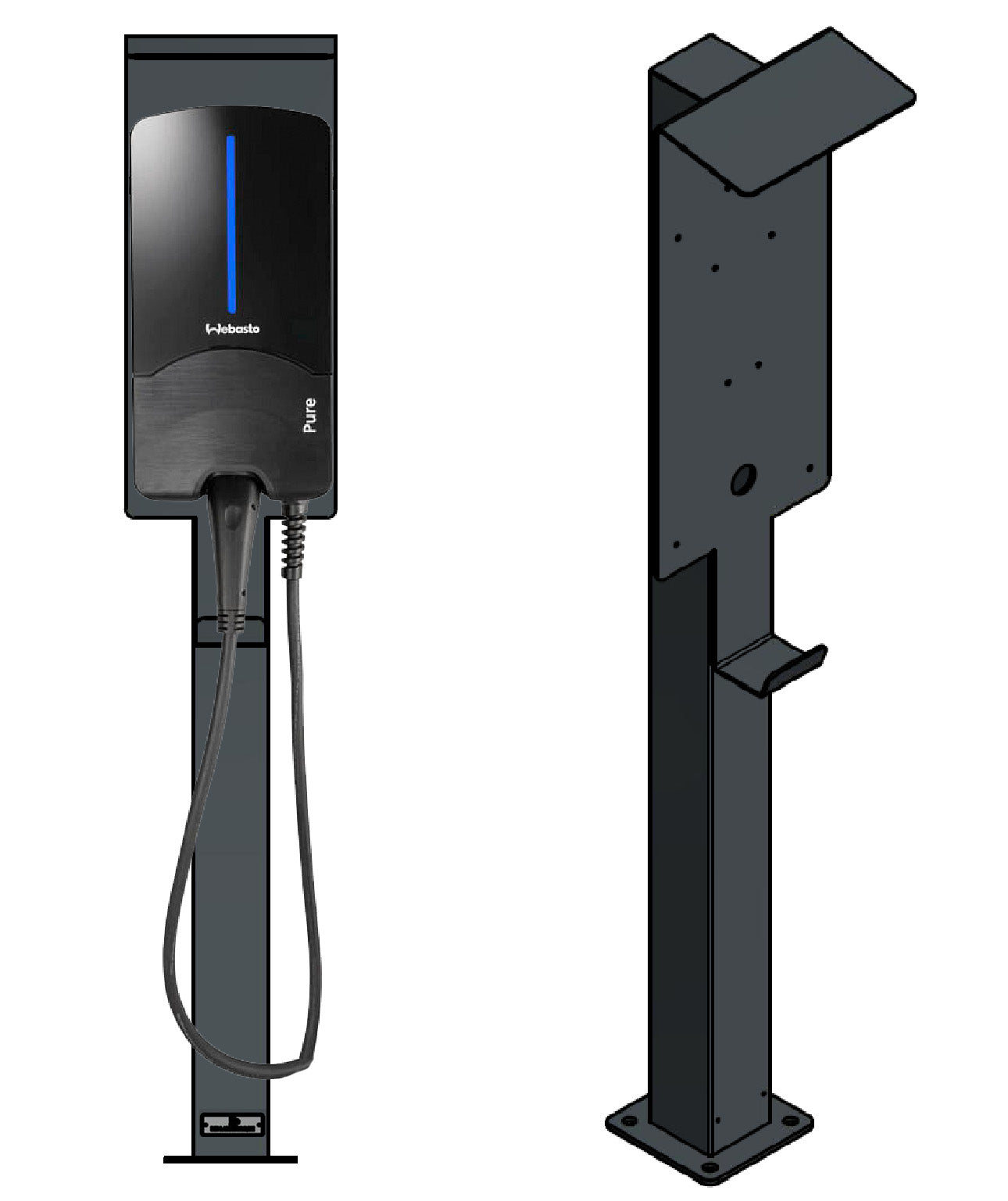 Stazione di ricarica per Mercedes Benz ECE Wallbox con tetto | stare in piedi | Stai in piedi | stele | base