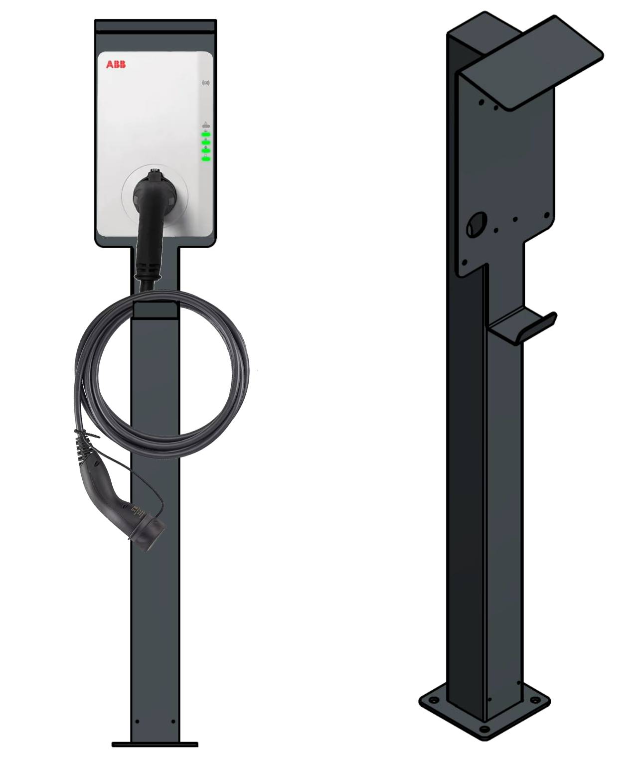 Stazione di ricarica adatta per Sonnen Charger Wallbox con tetto | Stare in piedi | Stare in piedi | Stele | base