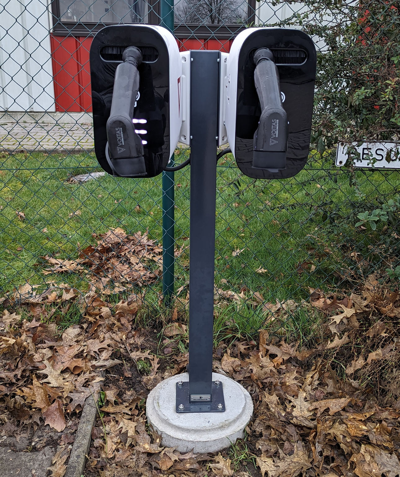 Doppel Ladesäule / Standfuß passend für Voitas Wallbox aus Edelstahl mit Pulverbeschichtung | Ständer | Standfuß | Stele |