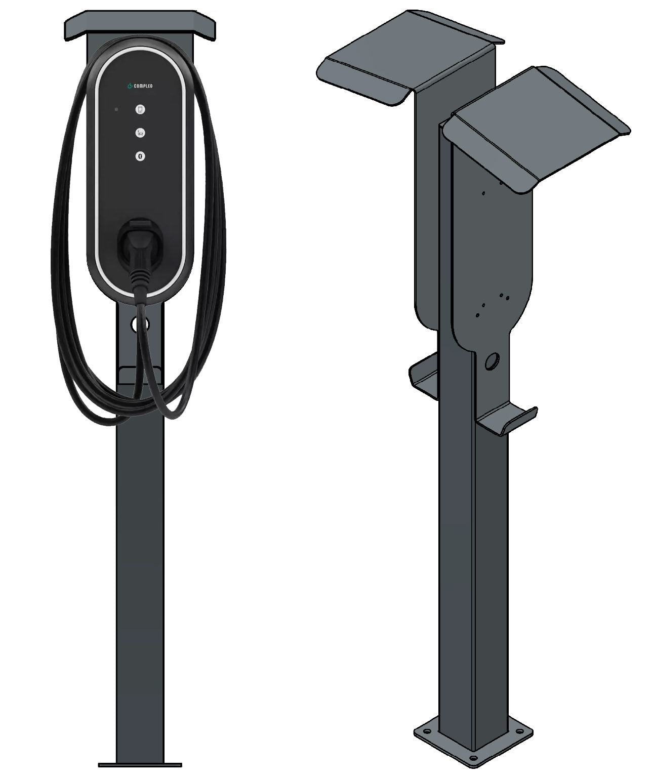 Stazione di ricarica per Innogy / Compleo / E.ON eBox con tetto | stare in piedi | Stai in piedi | stele | base