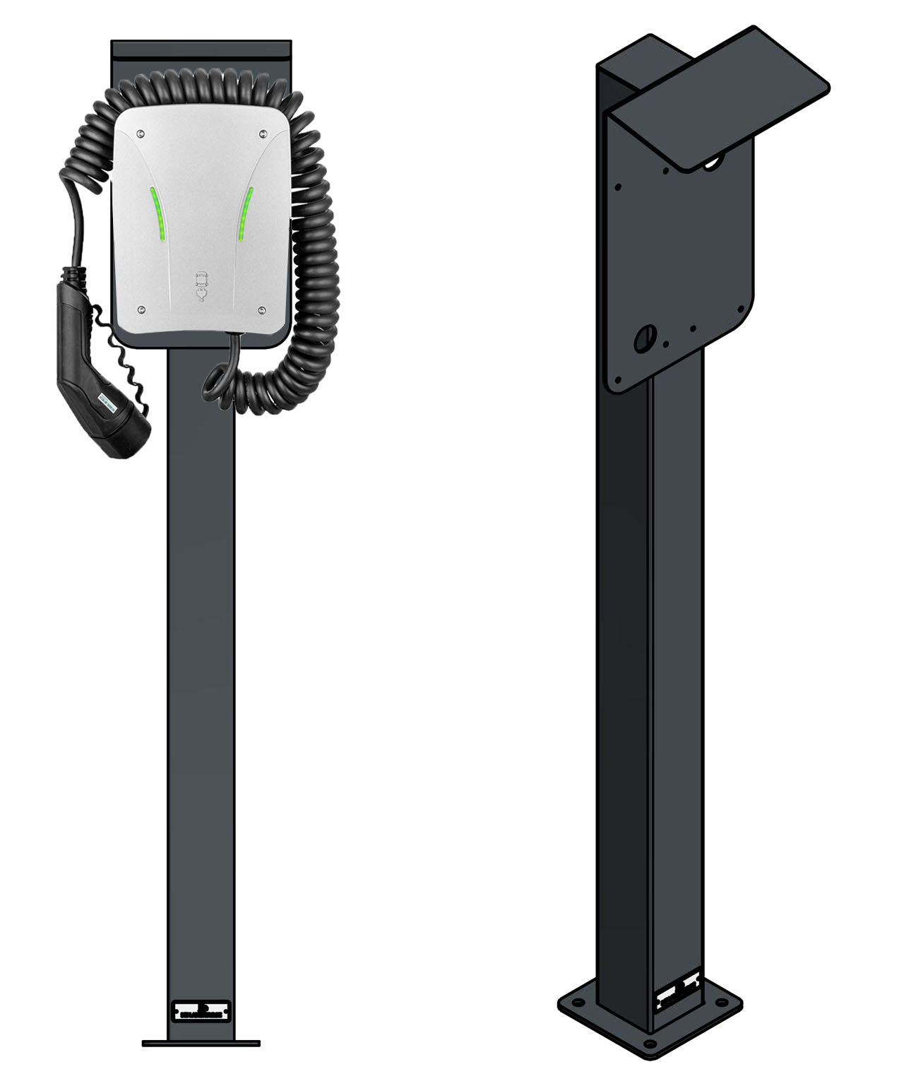 Stazione di ricarica Hardy Barth per eCHARGE cPH2 con tetto | stare in piedi | Stai in piedi | stele