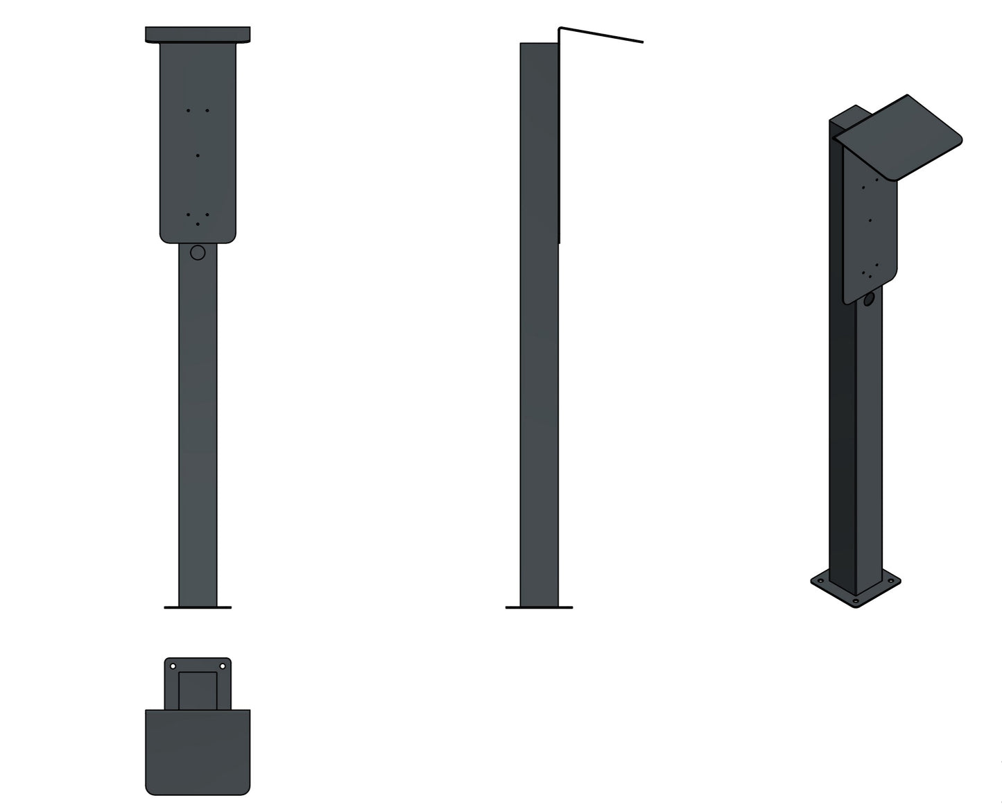 Stazione di ricarica adatta per Tesla Wallbox con tetto | Stare in piedi | Stare in piedi | stele