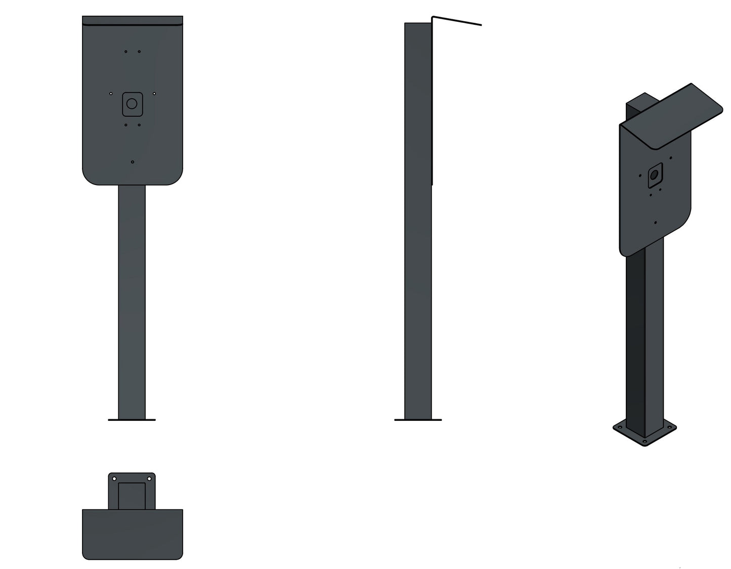 Stazione di ricarica adatta per ELLI (VW) Audi, Skoda Wallbox con tetto | Stare in piedi | Stare in piedi | stele