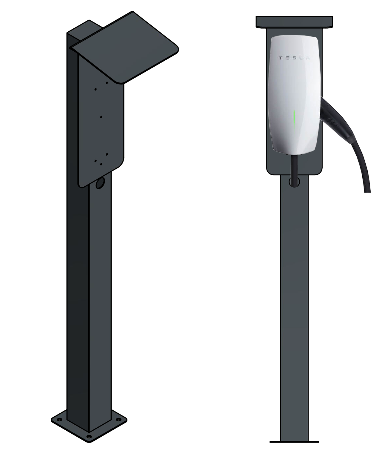 Stazione di ricarica adatta per Tesla Wallbox con tetto | Stare in piedi | Stare in piedi | stele