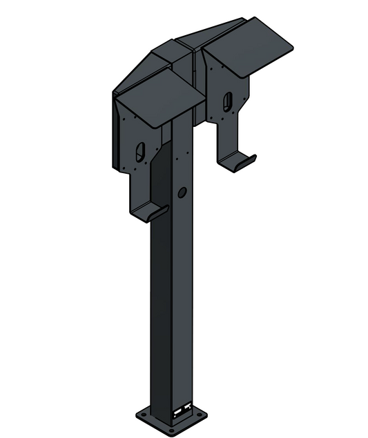 Stazione di ricarica adatta per 2 Easee Wallbox con tetto | ACCANTO | Stare in piedi | Stare in piedi | Stele | base