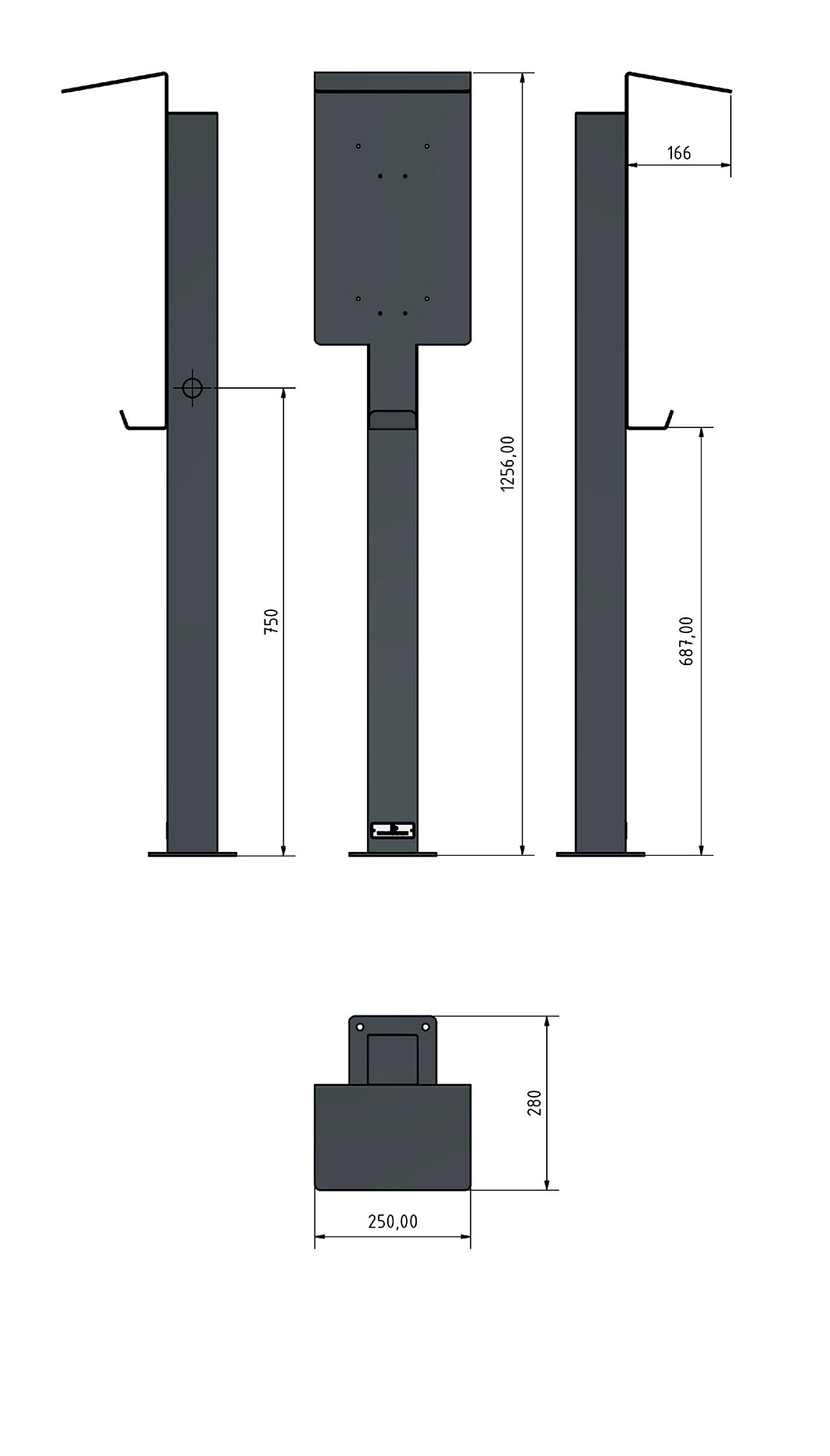 Stazione di ricarica per ELLI (VW) Audi, Skoda Wallbox con tetto | stare in piedi | Stai in piedi | stele
