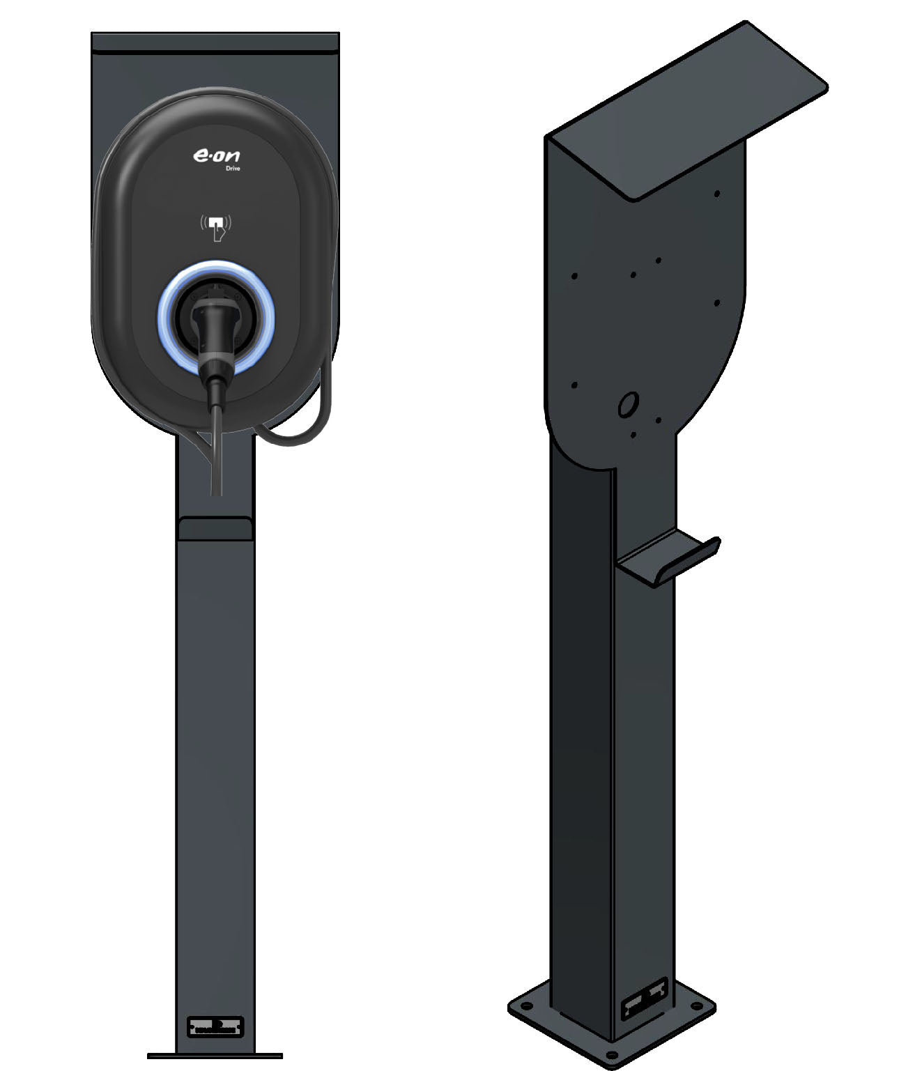 Stazione di ricarica KEBA P20, wall box P30 con tetto | stare in piedi | Stai in piedi | stele