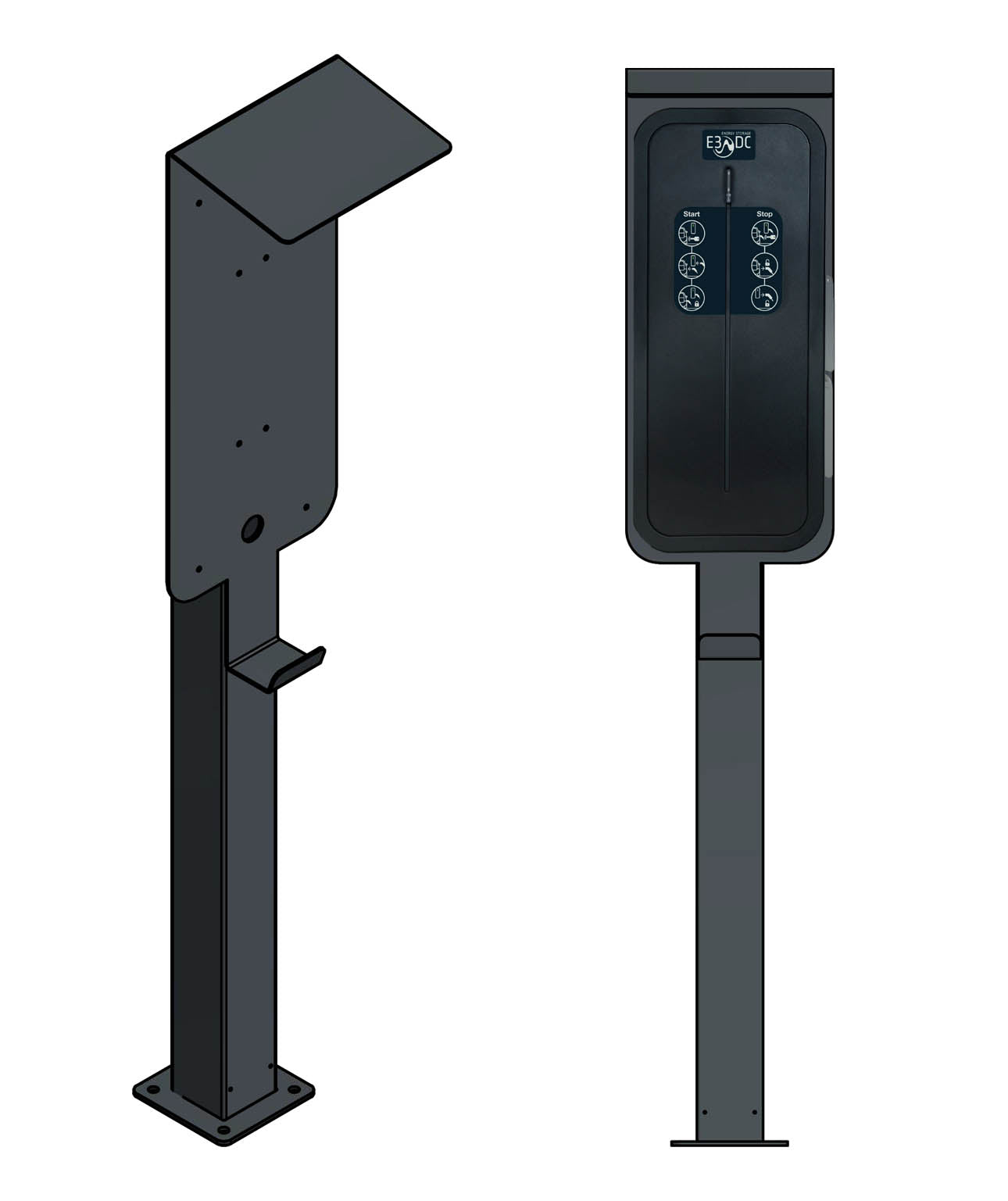 Stazione di ricarica per SMA EV Charger Wallbox con tetto | stare in piedi | Stai in piedi | stele | base
