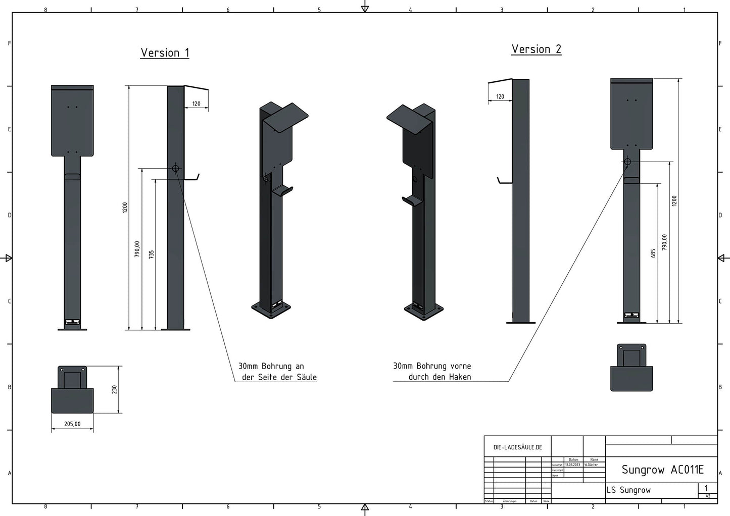 Stazione di ricarica per Mercedes Benz ECE Wallbox con tetto | stare in piedi | Stai in piedi | stele | base