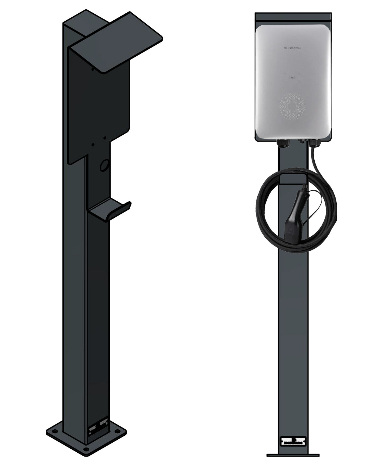 Stazione di ricarica per Mercedes Benz ECE Wallbox con tetto | stare in piedi | Stai in piedi | stele | base