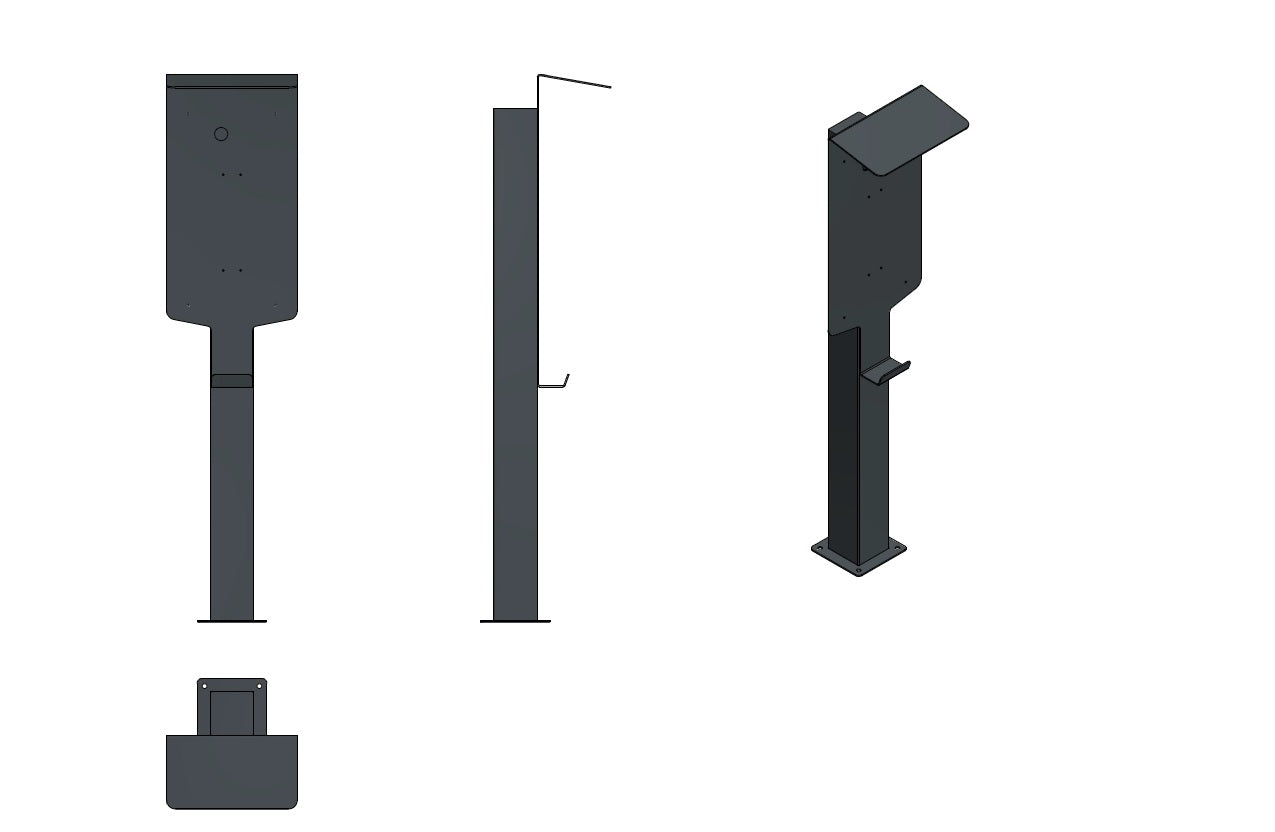 Stazione di ricarica adatta per SolarEdge Home Wallbox con tetto | Stare in piedi | Stare in piedi | stele