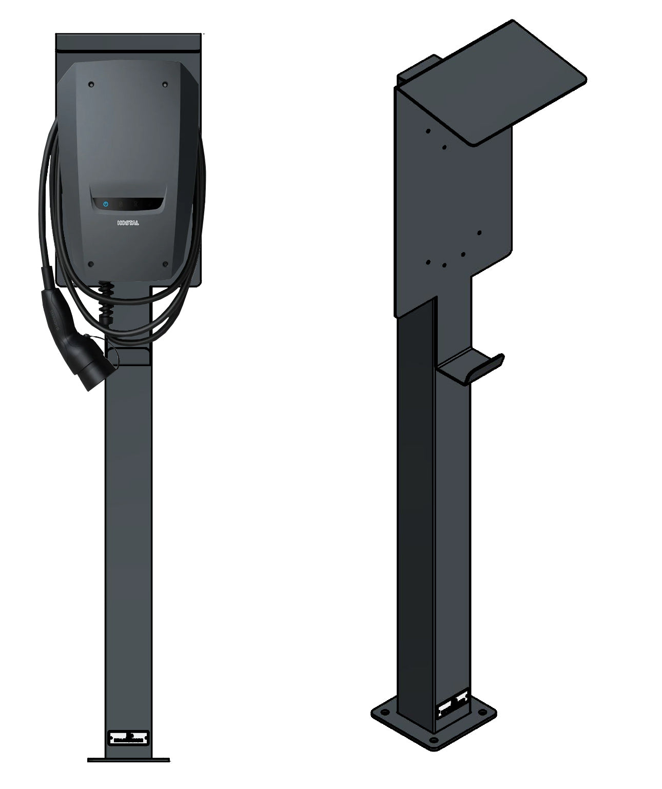 Stazione di ricarica per ELLI (VW) Audi, Skoda Wallbox con tetto | stare in piedi | Stai in piedi | stele