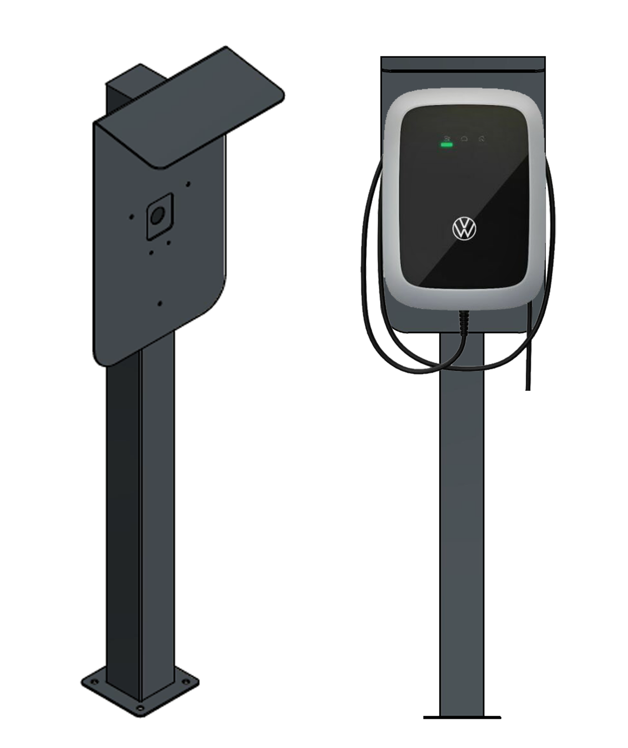 Stazione di ricarica adatta per ELLI (VW) Audi, Skoda Wallbox con tetto | Stare in piedi | Stare in piedi | stele