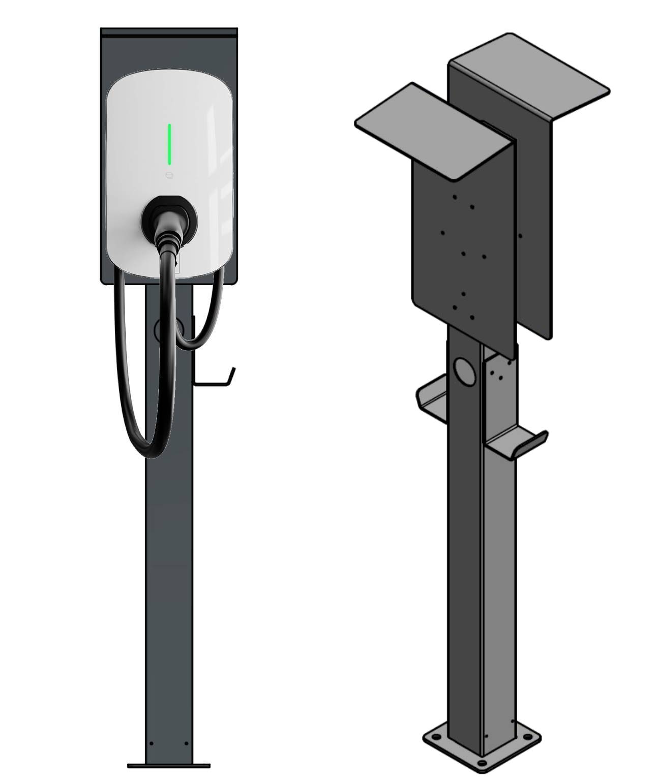 Stazione di ricarica KEBA P20, wall box P30 con tetto | stare in piedi | Stai in piedi | stele