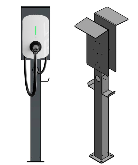 Stazione di ricarica KEBA P20, wall box P30 con tetto | stare in piedi | Stai in piedi | stele
