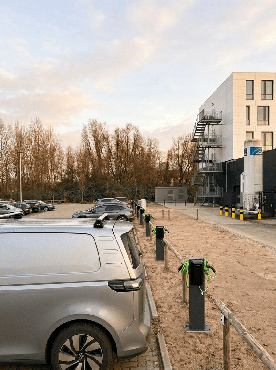 Fondazione in cemento pronta per stazione di ricarica, base o stele