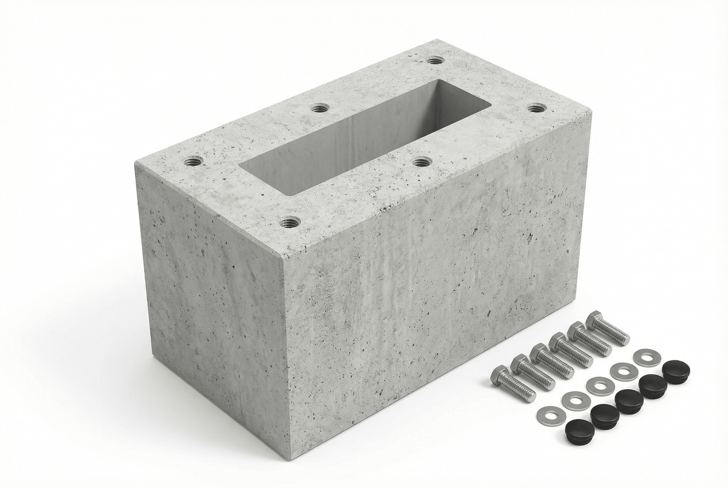 Fondazione in cemento pronta per stazione di ricarica, base o stele