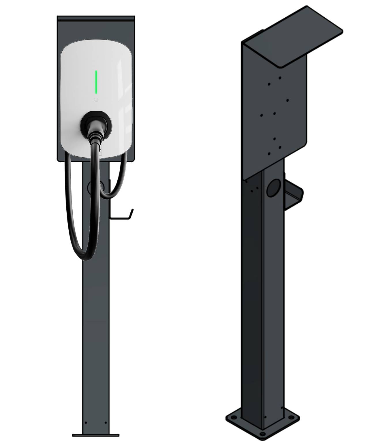 Stazione di ricarica KEBA P20, wall box P30 con tetto | stare in piedi | Stai in piedi | stele