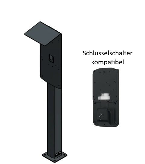 Stazione di ricarica adatta per wallbox ABL EMH1 con tetto | Stare in piedi | Stare in piedi | Stele | adatto anche per Senec Wallbox Pro