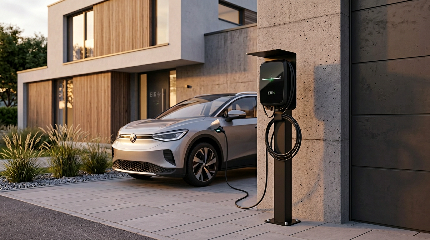 Stazione di ricarica adatta per ELLI (VW) Audi, Skoda Wallbox con tetto | Stare in piedi | Stare in piedi | stele