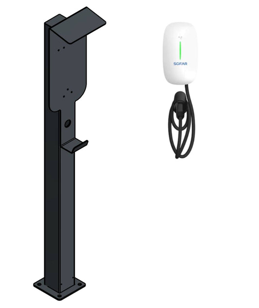 Stazione di ricarica adatta per Innogy / Compleo / E.ON eBox con tetto | Stare in piedi | Stare in piedi | Stele | base