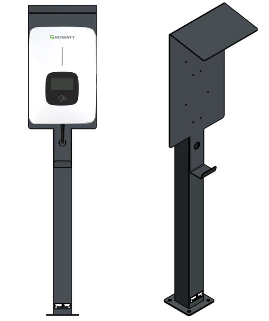 Stazione di ricarica adatta per Innogy / Compleo / E.ON eBox con tetto | Stare in piedi | Stare in piedi | Stele | base