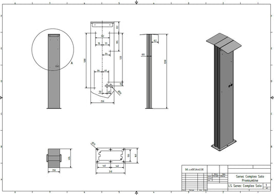 Stazione di ricarica adatta per Senec Pro S Wallbox con tetto | Stare in piedi | Stare in piedi | Stele | base