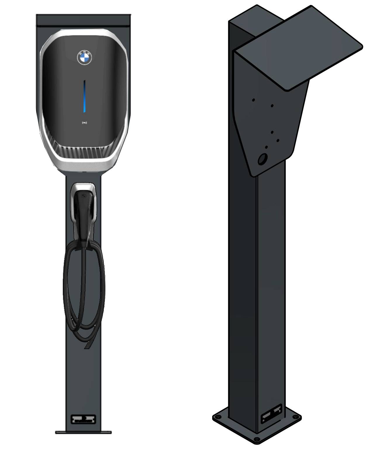 Stazione di ricarica per Mercedes Benz ECE Wallbox con tetto | stare in piedi | Stai in piedi | stele | base