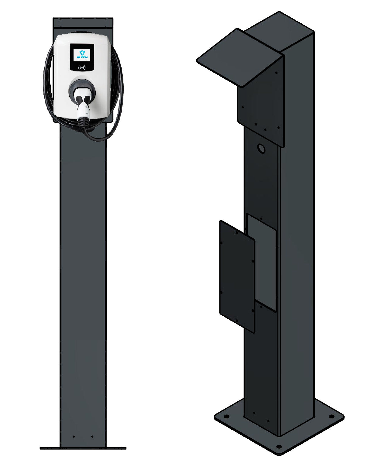 Reihenhaus AG Ladesäule passend für Alfen Eve Single oder Double Pro Wallbox mit Dach