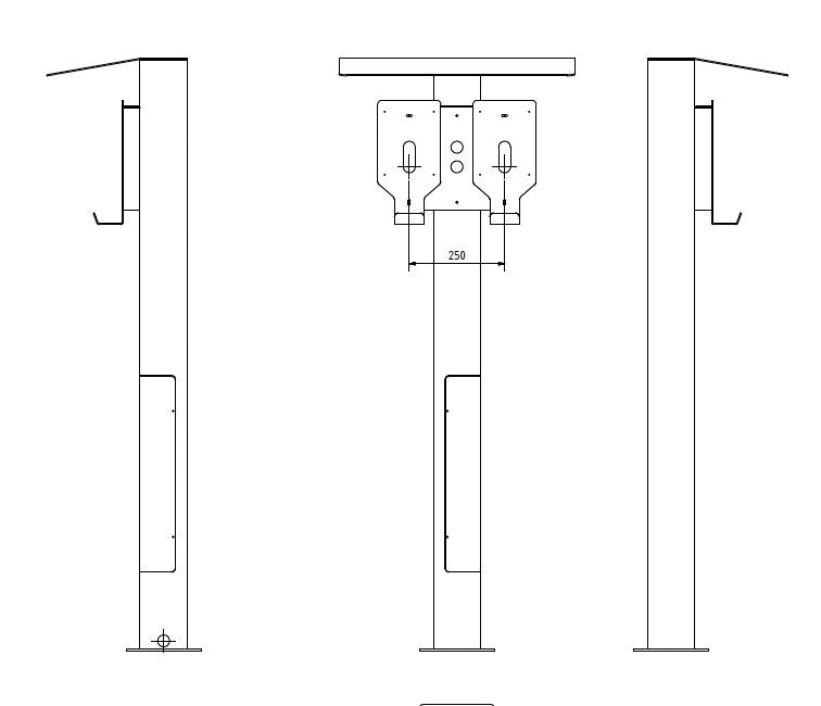 Doppia stazione di ricarica "BESIDE" appositamente per Easee Wallbox - stele - base