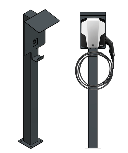 Stazione di ricarica adatta per wallbox ABL EMH1 con tetto | Stare in piedi | Stare in piedi | Stele | adatto anche per Senec Wallbox Pro